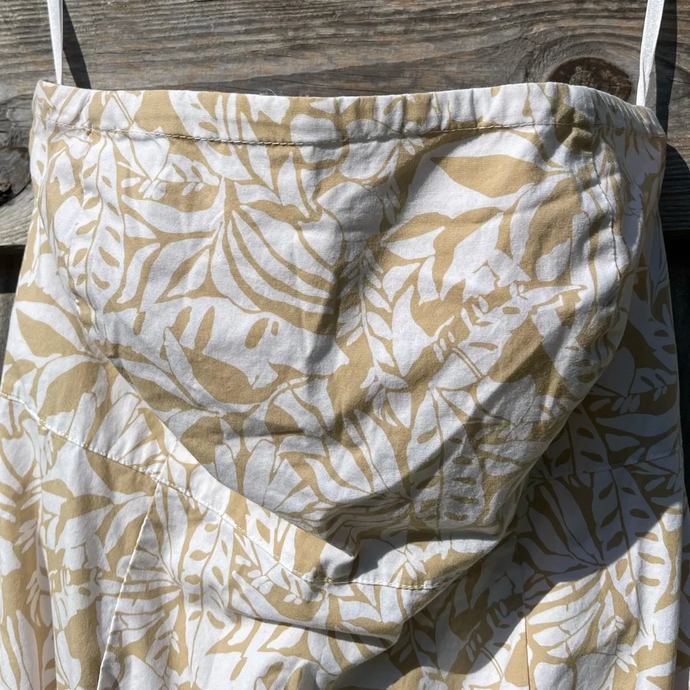 GAP Strapless Cream and Khaki Dress Size 10 - Picture 3 of 9